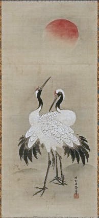 Grue et Soleil de Kano Tôshun Yoshinobu (1747-1797 - Japon, époque d'Edo)